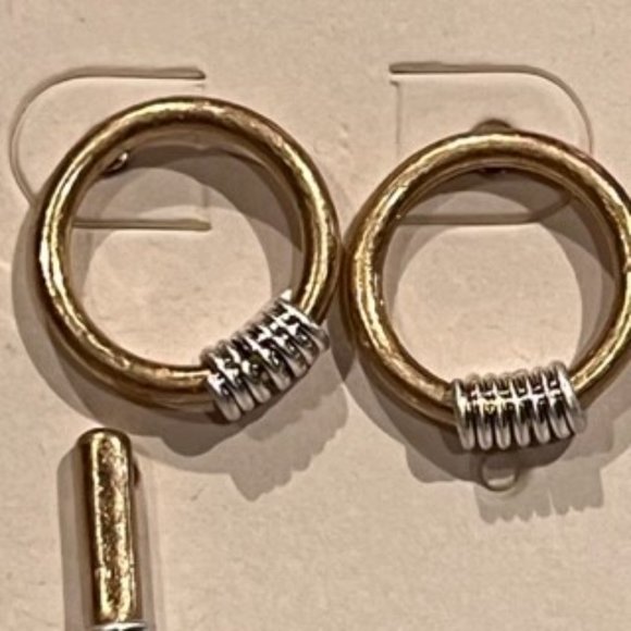 Set of 3 gold and silver earrings - Picture 3 of 5